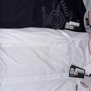 Harley-Davidson White Casual Button Down Shirt and T shirt